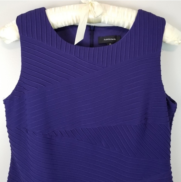R&M Richards 14 Purple Sleeveless Midi Dress - Picture 3 of 7